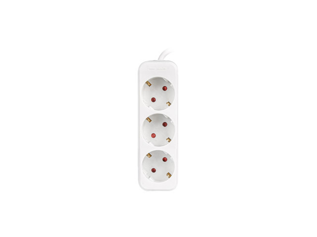 Lanberg Reglette 3 Prises Schuko Blanche 1.5m - Bloc Multiprises avec Protection Enfants IP20