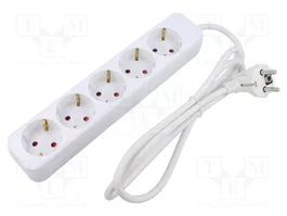 LANBERG Rallonge réseau blanc 1,5m avec 5 prises