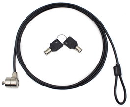 Nilox Câble de Sécurité pour Ordinateur Portable avec Double Clé, Antivol Kensington, 1,8 m, Acier, Noir
