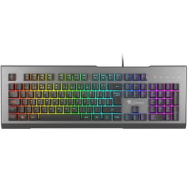 Genesis Teclado Gaming Rhod 500 RGB Clavier Portugais USB Filaire Rétroéclairé LED Noir Argent