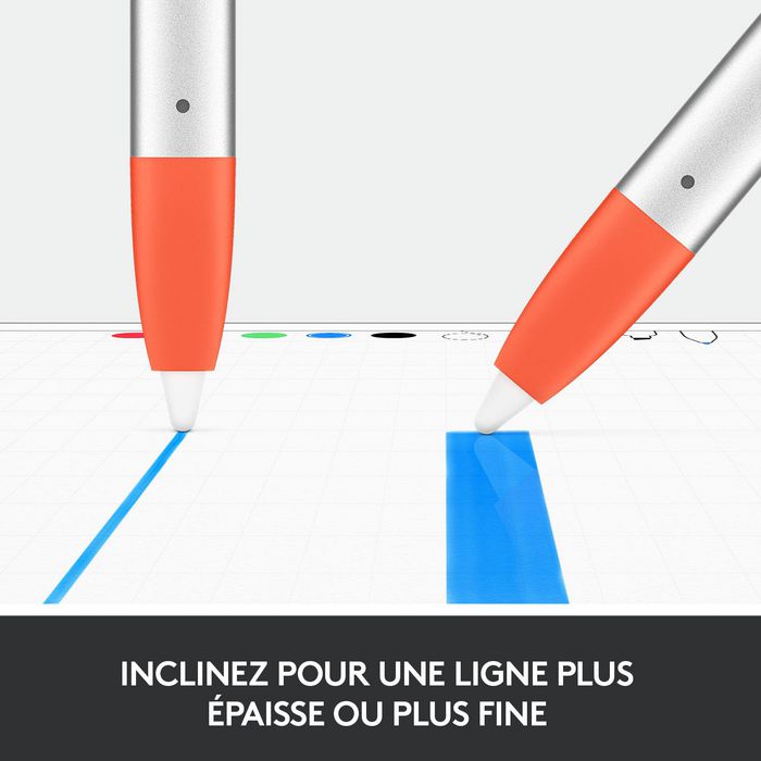 Logitech Crayon Stylo numérique précis pour iPad (2018 et +) avec technologie Apple Pencil, inclinaison, rejet de la paume, 7.5h d'autonomie, résistant aux chutes