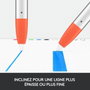 Logitech Crayon Stylo numérique précis pour iPad (2018 et +) avec technologie Apple Pencil, inclinaison, rejet de la paume, 7.5h d'autonomie, résistant aux chutes