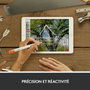 Logitech Crayon Stylo numérique précis pour iPad (2018 et +) avec technologie Apple Pencil, inclinaison, rejet de la paume, 7.5h d'autonomie, résistant aux chutes