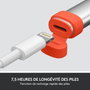 Logitech Crayon Stylo numérique précis pour iPad (2018 et +) avec technologie Apple Pencil, inclinaison, rejet de la paume, 7.5h d'autonomie, résistant aux chutes