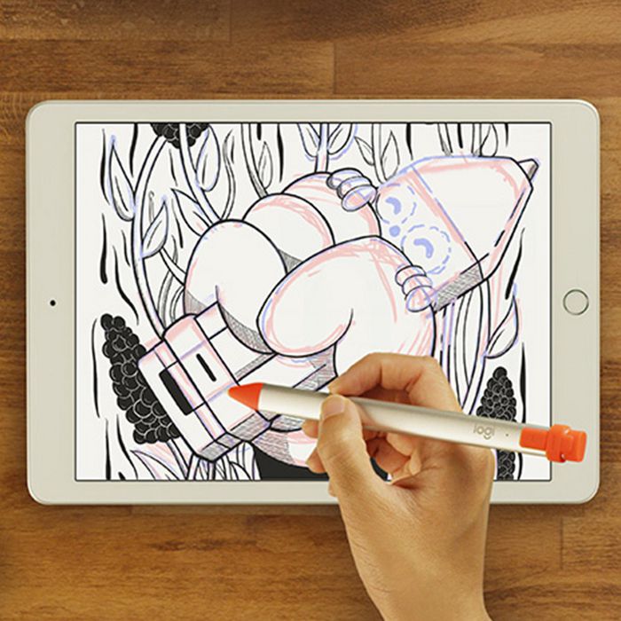 Logitech Crayon Stylo numérique précis pour iPad (2018 et +) avec technologie Apple Pencil, inclinaison, rejet de la paume, 7.5h d'autonomie, résistant aux chutes