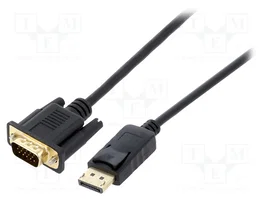 GEMBIRD Câble DisplayPort vers VGA D-Sub 15pin HD, 1,8m, noir