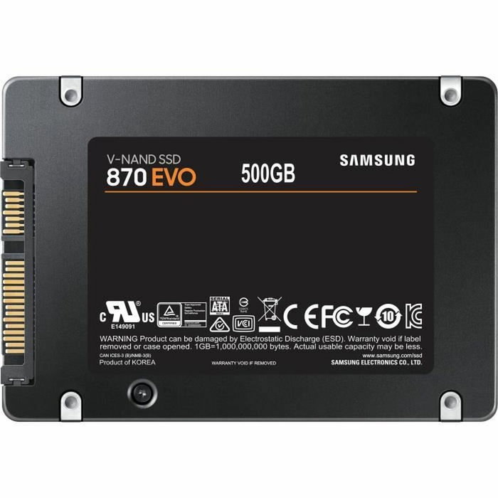Samsung 870 EVO 500 Go SSD 2,5 pouces SATA III