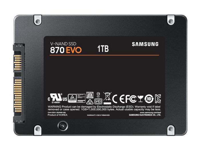 Samsung 870 EVO MZ-77E1T0B Disque SSD Interne 1TB SATA III 2.5 pouces 560 Mo/s