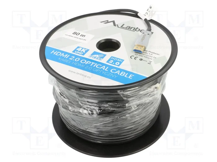 LANBERG Câble HDMI AOC 80m HDMI 2.0, 4K, HDR LANBERG Câble HDMI AOC 80m HDMI 2.0, 4K, HDR