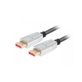Lanberg CA-DPDP-20CU-0010-BK Câble DisplayPort 1.4 1 m Mâle-Mâche Noir/Argent 8K 240 Hz