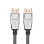 Lanberg CA-DPDP-20CU-0010-BK Câble DisplayPort 1.4 1 m Mâle-Mâche Noir/Argent 8K 240 Hz