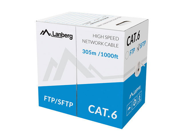 Lanberg LCS6-11CU-0305-S Bobine Câble Réseau Cat.6 SF/UTP 305 m PVC Gris Solide Lanberg LCS6-11CU-0305-S Bobine Câble Réseau Cat.6 SF/UTP 305 m PVC Gris Solide