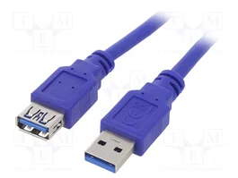 GEMBIRD Câble USB 3.0 Cablexpert USB A socle vers USB A prise 3m bleu
