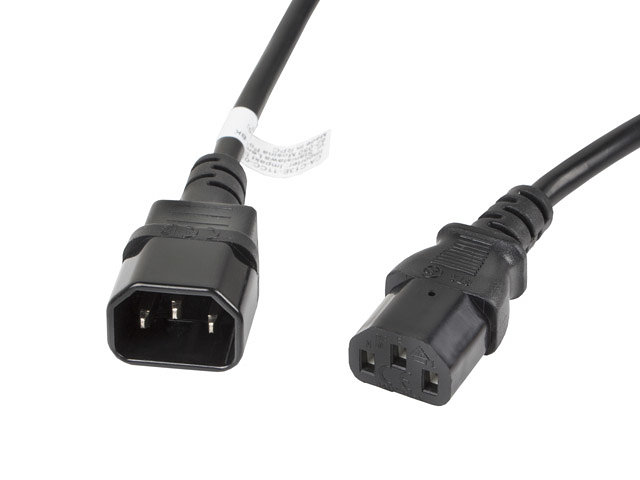Lanberg Câble d'Extension Alimentation IEC 320 C13 vers C14 - 3 m, Noir, VDE