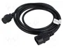 Lanberg Câble d'alimentation IEC C13 femelle vers IEC C14 mâle, 3m