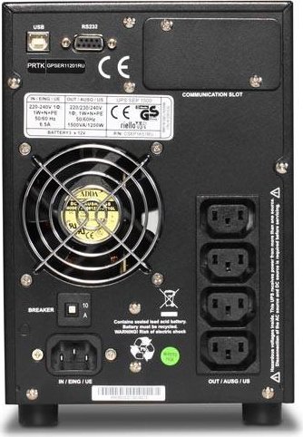 Riello UPS Sentinel Pro 1500 T SEP 1500 - Onduleur 1500 VA / 1200 W, Double Conversion, USB, RS-232, 4 Prises C13