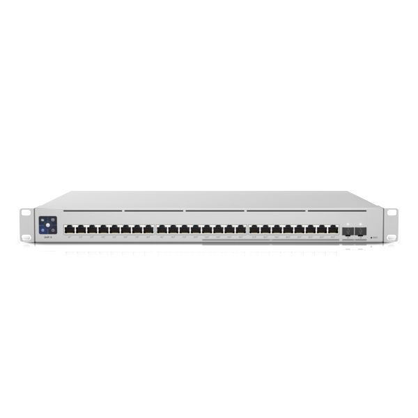 Ubiquiti Switch Managed Layer 3 24 ports PoE+, 12x 2.5G RJ45 & 12x Gigabit RJ45 & 2x 10G SFP+, 124 Gbps, écran tactile, RPS