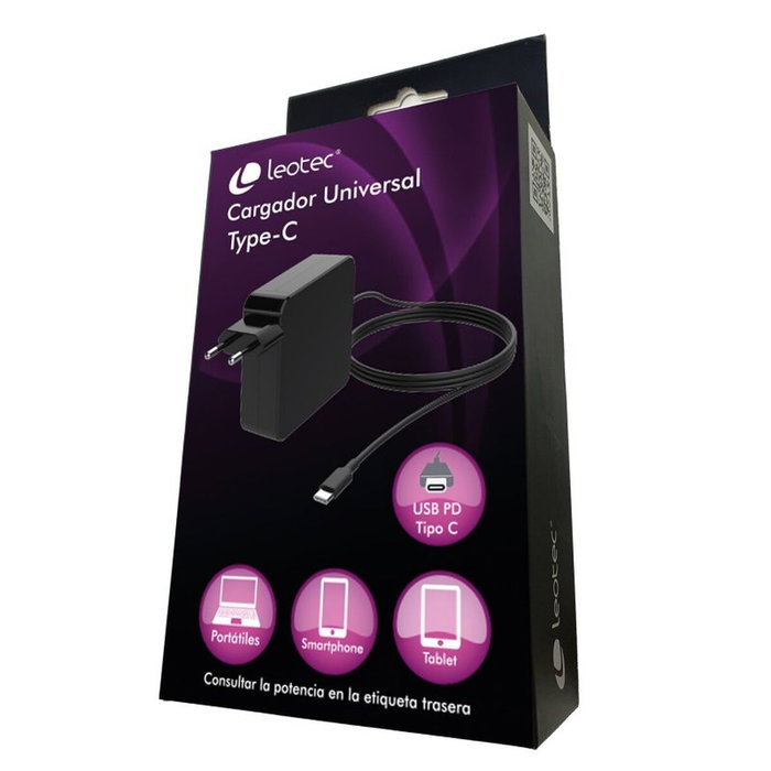 Chargeur portable LEOTEC LENCSHOMETC65 Noir 65 W