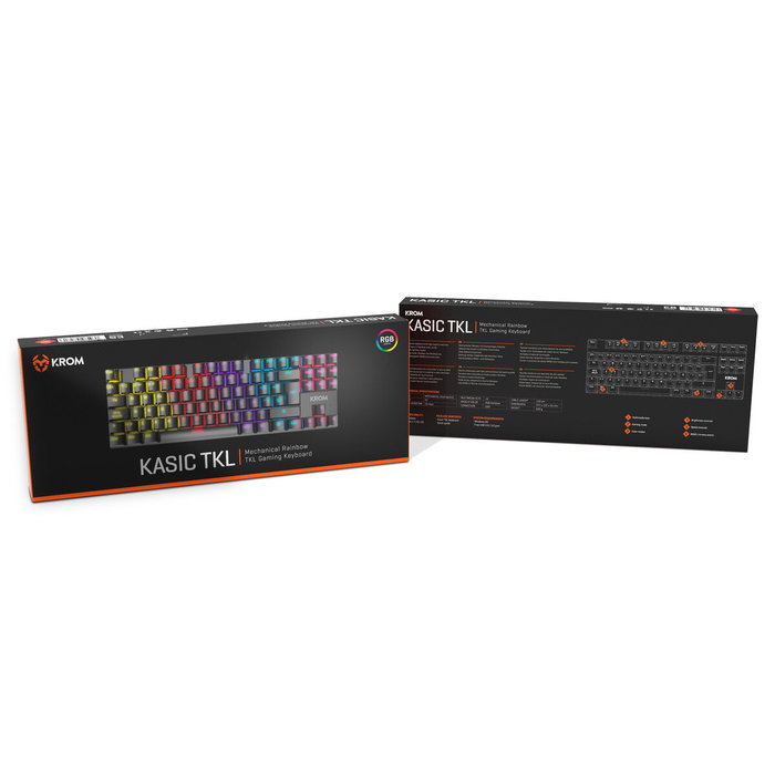 Clavier Krom Kasic TKL Noir LED RGB Rétro-éclairé