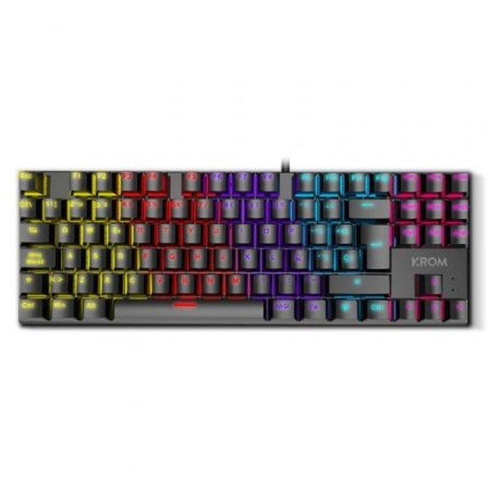 Clavier Krom Kasic TKL Noir LED RGB Rétro-éclairé