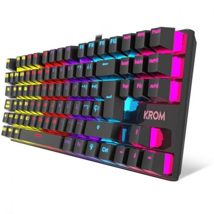 Clavier Krom Kasic TKL Noir LED RGB Rétro-éclairé