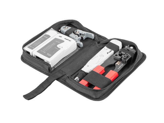 Lanberg NT-0301 Kit Outils Réseau Testeur Dénudeur Câbles Crimpeuse Lanberg NT-0301 Kit Outils Réseau Testeur Dénudeur Câbles Crimpeuse