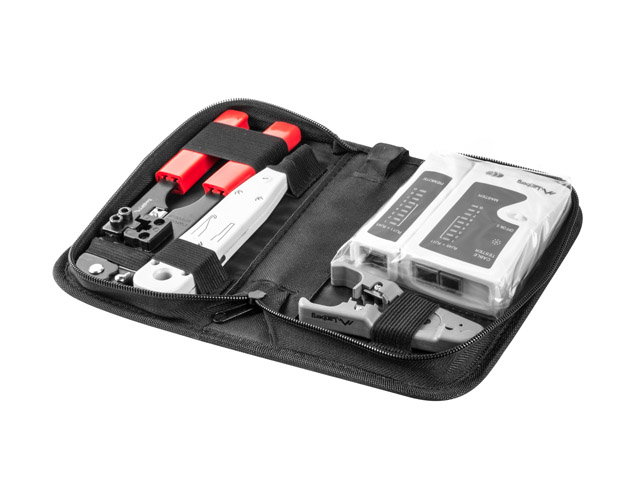 Lanberg NT-0301 Kit Outils Réseau Testeur Dénudeur Câbles Crimpeuse Lanberg NT-0301 Kit Outils Réseau Testeur Dénudeur Câbles Crimpeuse