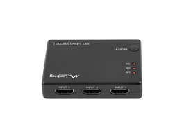 Lanberg SWV-HDMI-0003 Commutateur HDMI 4K 3 entrées 1 sortie avec câble USB et télécommande IR Noir