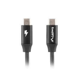 Lanberg CA-CMCM-40CU-0010-BK Câble USB C vers USB C 1 m USB 2.0 Noir Connecteurs Dorés