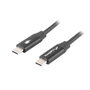 Lanberg CA-CMCM-40CU-0010-BK Câble USB C vers USB C 1 m USB 2.0 Noir Connecteurs Dorés
