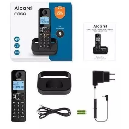 Alcatel F860 - Téléphone fixe sans fil solo noir sans répondeur - Blocage d'appels, 2 touches mémoire, journal des appels, grand écran Alcatel F860 - Téléphone fixe sans fil solo noir sans répondeur - Blocage d'appels, 2 touches mémoire, journal des appels, grand écran