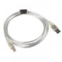 Lanberg CA-USBA-12CC-0018-TR Câble USB 2.0 Type B Mâle vers USB A Mâle 1,8 m avec Connecteurs Dorés Transparent
