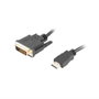 Lanberg CA-HDDV-20CU-0018-BK Câble HDMI A vers DVI-D 1,8 m 4K Ultra HD Noir