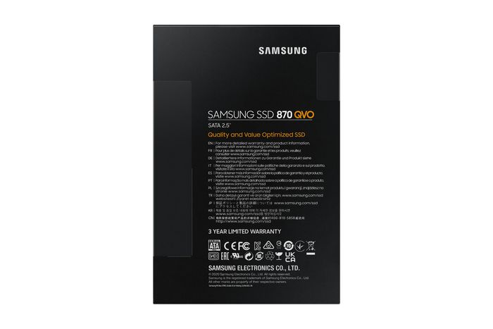 Samsung 870 QVO - SSD 2 To SATA III 2.5 pouces - V-NAND MLC - Vitesses jusqu'à 560/530 Mo/s