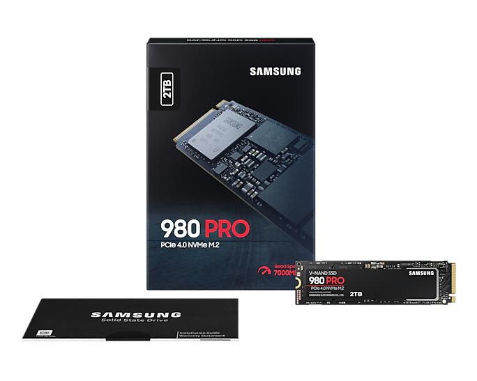 Samsung 980 PRO SSD M.2 NVMe PCIe 4.0 2TB - Vitesse jusqu'à 7 000 MB/s - Pour Gaming et PC Haute Performance