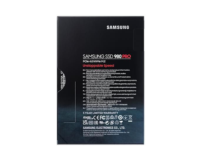 Samsung 980 PRO SSD M.2 NVMe PCIe 4.0 2TB - Vitesse jusqu'à 7 000 MB/s - Pour Gaming et PC Haute Performance