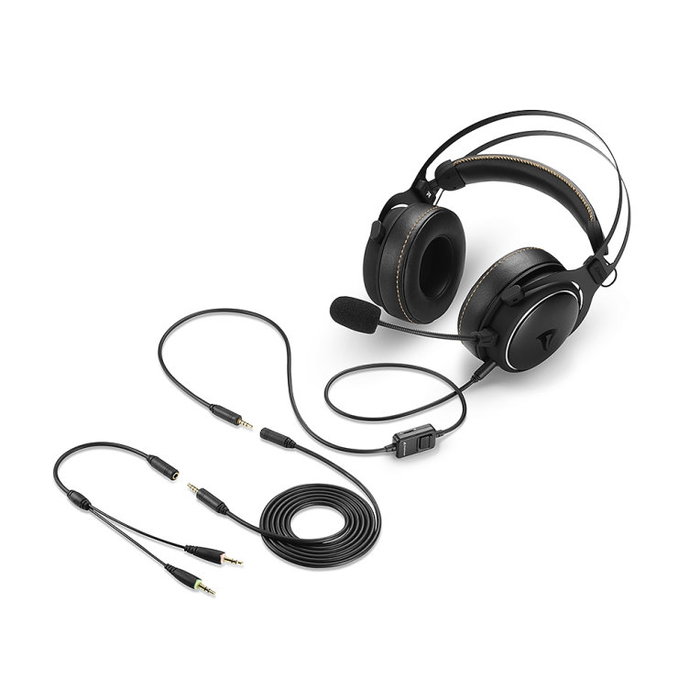 Sharkoon Skiller SGH50 Casque Gaming Filaire Circum-aural Noir - Hi-Res Audio 10-40000 Hz, Microphone Amovible