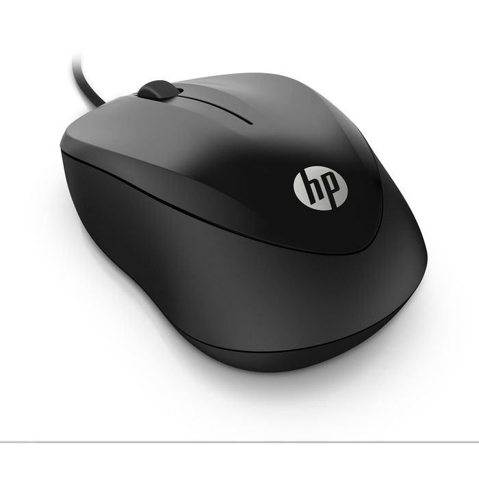 HP Souris Filaire 1000 - Noir, Ambidextre, 1200 DPI, 3 Boutons et Molette de Défilement pour un Contrôle et un Confort Optimaux