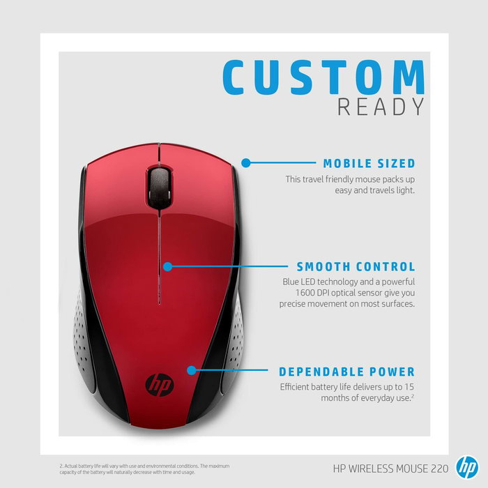 HP Wireless Mouse 220 Rouge