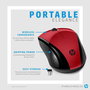HP 220 - Souris sans fil ambidextre pour voyage avec nano-récepteur et autonomie prolongée, capteur 1600 ppp, couleur Sunset Red