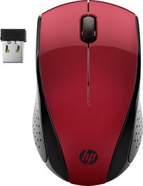 HP 220 - Souris sans fil ambidextre pour voyage avec nano-récepteur et autonomie prolongée, capteur 1600 ppp, couleur Sunset Red