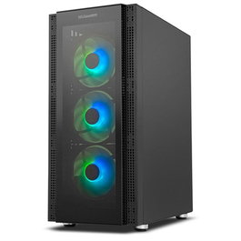 Nox Hummer Horus Boîtier PC Gaming Semi-Tour Noir, Vitre Trempée, 4 Ventilateurs ARGB 120mm, USB 3.0