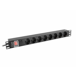 Lanberg PDU-08F-0200-BK Réglette 1U 16A 8 Sorties Schuko