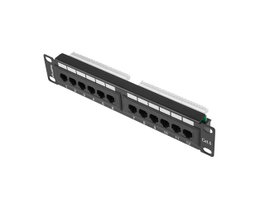 Lanberg PPU6-9012- Patch Panel 12 Ports RJ45 Métal Noir