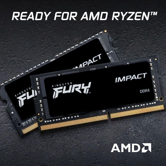 Kingston FURY Impact - Kit de mémoire DDR4 SODIMM 16 Go (2x8 Go) 3200 MHz CL20 1.2 V - Overclocking Plug & Play, compatible XMP Intel et AMD Ryzen
