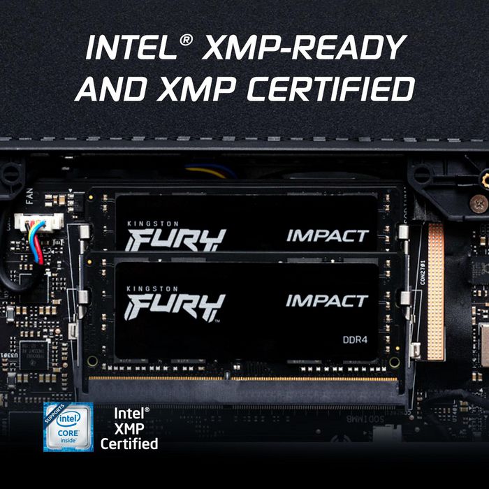 Kingston FURY Impact - Kit de mémoire DDR4 SODIMM 16 Go (2x8 Go) 3200 MHz CL20 1.2 V - Overclocking Plug & Play, compatible XMP Intel et AMD Ryzen
