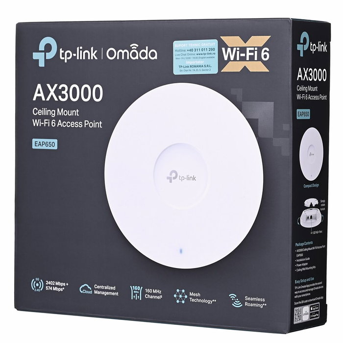 TP-Link EAP650 Point d'Accès Wi-Fi 6 Blanc