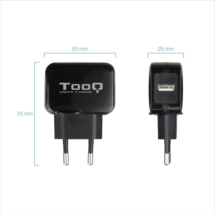 Chargeur mural TooQ TQWC-1S01 Noir 12 W