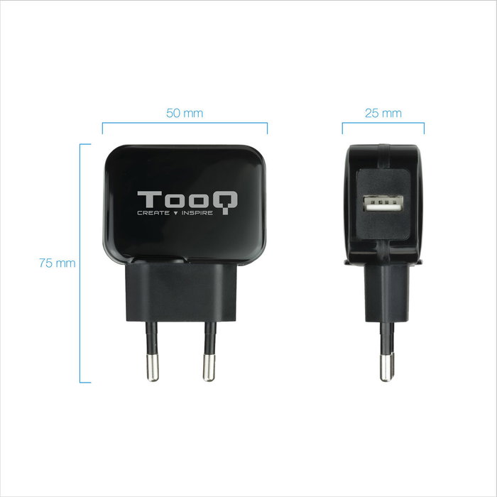 Chargeur mural TooQ TQWC-1S01 Noir 12 W