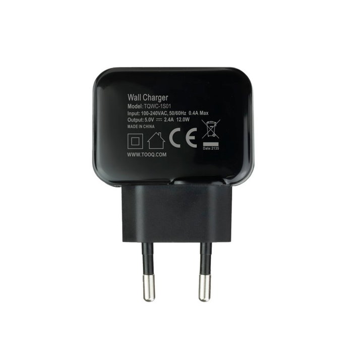 TooQ TQWC-1S01 Chargeur mural USB 12W Noir